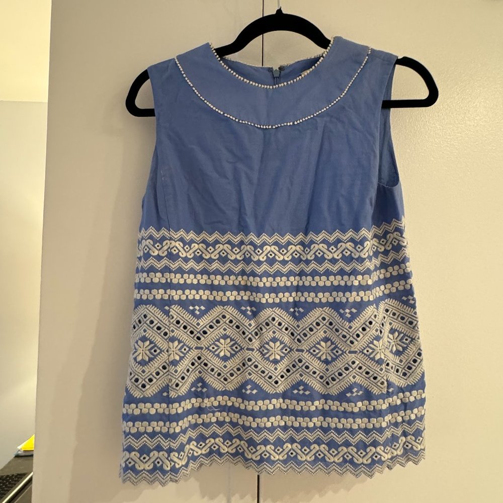 Tory Burch Eyelet Embroidered Top